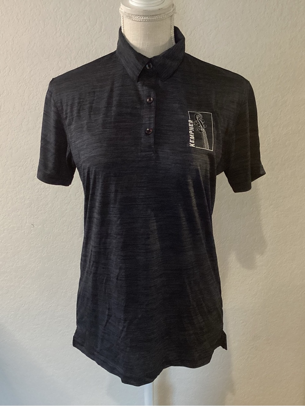 BAW Kemper Black Short-Sleeve Polo Tee